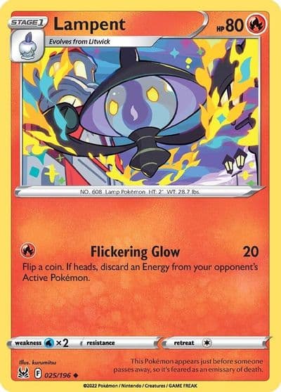 Lampent SWSH11: Lost Origin Pokemon card
