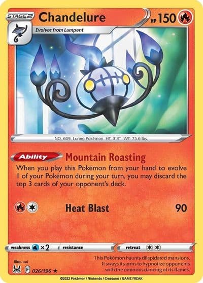 Chandelure SWSH11: Lost Origin Pokemon card