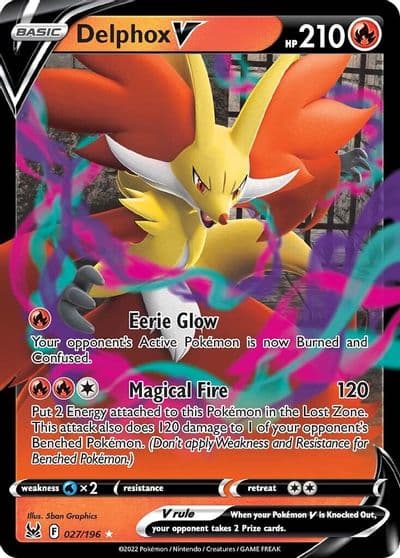 Delphox V SWSH11: Lost Origin Pokemon card
