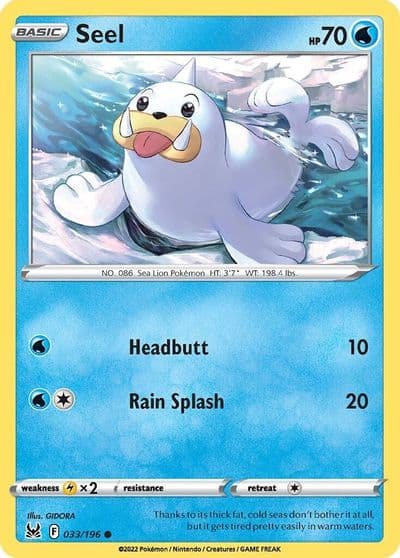 Seel SWSH11: Lost Origin Pokemon card