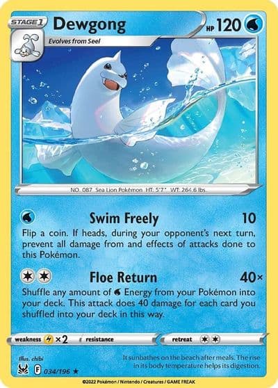 Dewgong SWSH11: Lost Origin Pokemon card