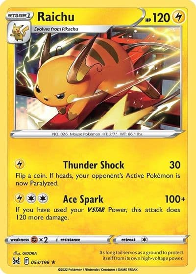 Raichu SWSH11: Lost Origin Pokemon card