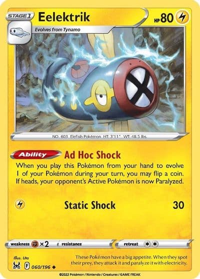 Eelektrik SWSH11: Lost Origin Pokemon card