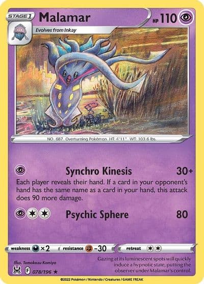 Malamar SWSH11: Lost Origin Pokemon card