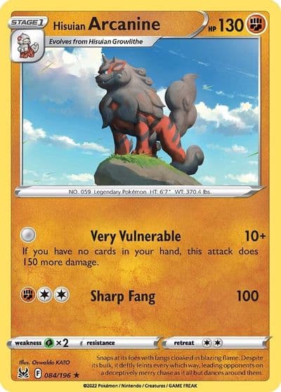 Hisuian Arcanine SWSH11: Lost Origin Pokemon card