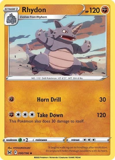 Rhydon SWSH11: Lost Origin Pokemon card