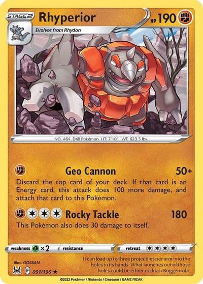 Rhyperior SWSH11: Lost Origin Pokemon card