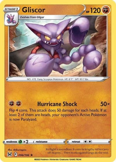 Gliscor SWSH11: Lost Origin Pokemon card