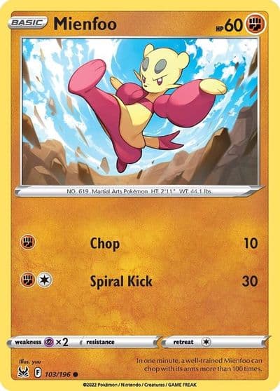 Mienfoo SWSH11: Lost Origin Pokemon card