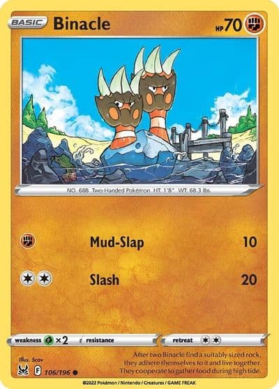 Binacle SWSH11: Lost Origin Pokemon card