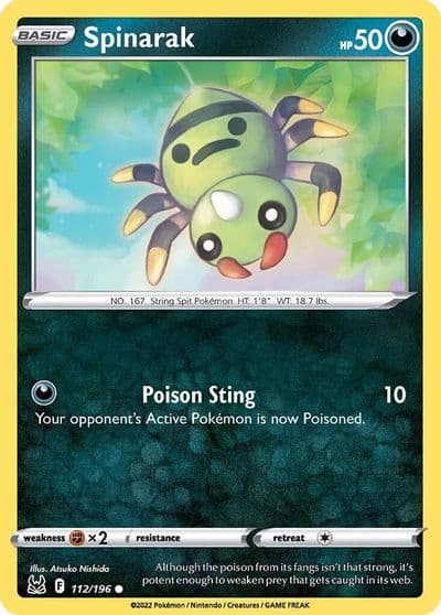 Spinarak SWSH11: Lost Origin Pokemon card
