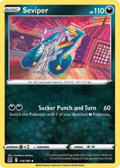 Seviper SWSH11: Lost Origin Pokemon card