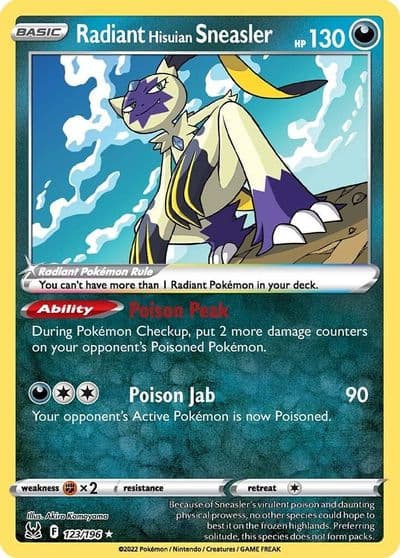 Radiant Hisuian Sneasler SWSH11: Lost Origin Pokemon card