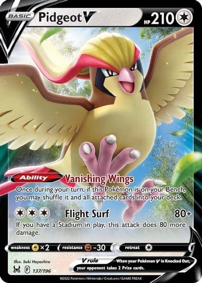 Pidgeot V SWSH11: Lost Origin Pokemon card