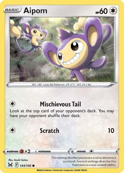 Aipom SWSH11: Lost Origin Pokemon card