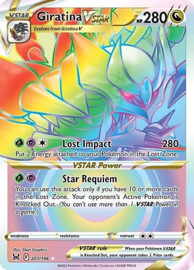 Giratina VSTAR (201) (Secret) SWSH11: Lost Origin Pokemon card