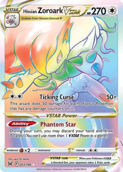 Hisuian Zoroark VSTAR (Secret) SWSH11: Lost Origin Pokemon card