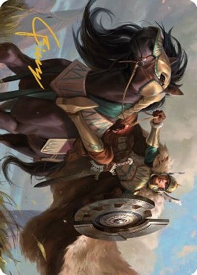 Knight of Dawns Light Art Card Gold Stamped Signature Art Series: Dominaria United Magic card