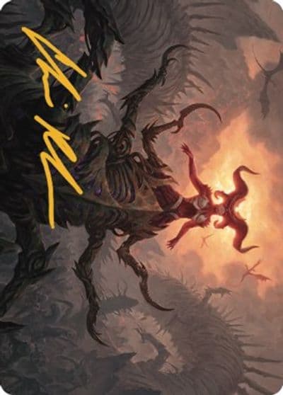 Sheoldred the Apocalypse Art Card Gold Stamped Signature Art Series: Dominaria United Magic card