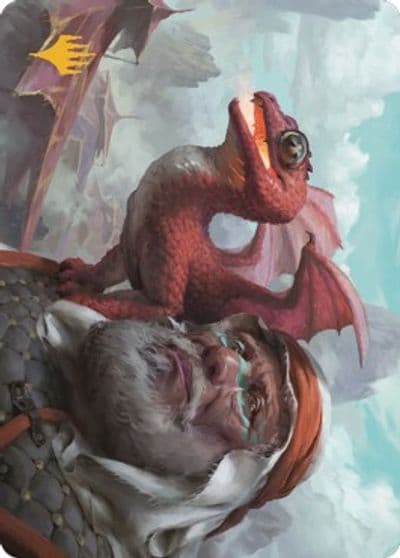 Dragon Whelp Art Card Gold Stamped Signature Art Series: Dominaria United Magic card