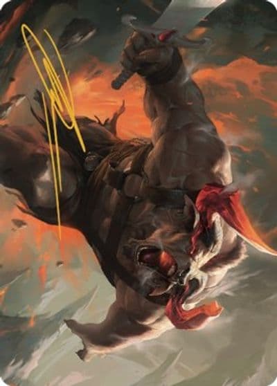 Furious Bellow Art Card Gold Stamped Signature Art Series: Dominaria United Magic card