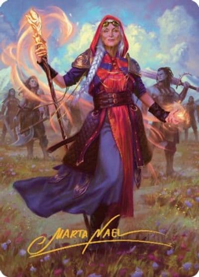 Jaya Fiery Negotiator Art Card 34 81 Gold Stamped Signature Art Series: Dominaria United Magic card