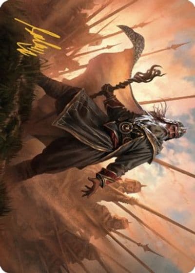 Hazezon Shaper of Sand Art Card Gold Stamped Signature Art Series: Dominaria United Magic card