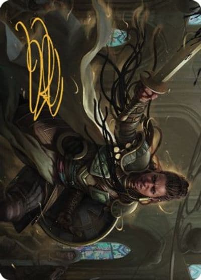 Shanna Purifying Blade Art Card 55 81 Gold Stamped Signature Art Series: Dominaria United Magic card