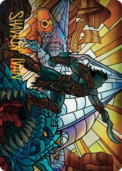 Astor Bearer of Blades Art Card Gold Stamped Signature Art Series: Dominaria United Magic card