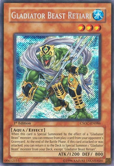 Gladiator Beast Retiari Crossroads of Chaos Yu-Gi-Oh! card