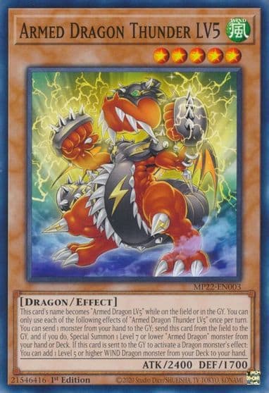Armed Dragon Thunder LV5 2022 Tin of the Pharaoh's Gods Yu-Gi-Oh! card