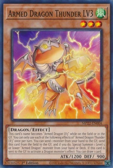Armed Dragon Thunder LV3 2022 Tin of the Pharaoh's Gods Yu-Gi-Oh! card