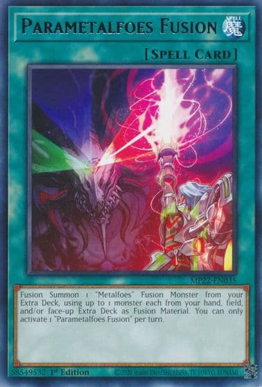 Parametalfoes Fusion 2022 Tin of the Pharaoh's Gods Yu-Gi-Oh! card