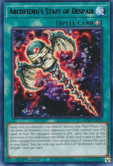 Archfiends Staff of Despair 2022 Tin of the Pharaoh's Gods Yu-Gi-Oh! card