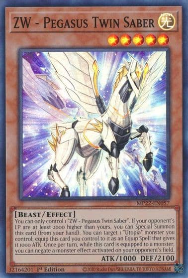 ZW Pegasus Twin Saber 2022 Tin of the Pharaoh's Gods Yu-Gi-Oh! card