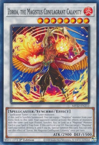 Zoroa the Magistus Conflagrant Calamity 2022 Tin of the Pharaoh's Gods Yu-Gi-Oh! card
