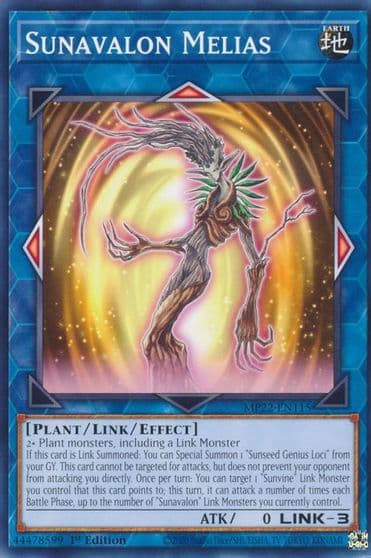 Sunavalon Melias 2022 Tin of the Pharaoh's Gods Yu-Gi-Oh! card
