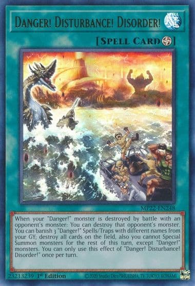 Danger Disturbance Disorder 2022 Tin of the Pharaoh's Gods Yu-Gi-Oh! card