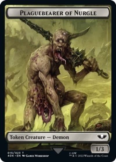 Plaguebearer of Nurgle Spawn Double Sided Token Surge Foil Universes Beyond: Warhammer 40,000 Magic card