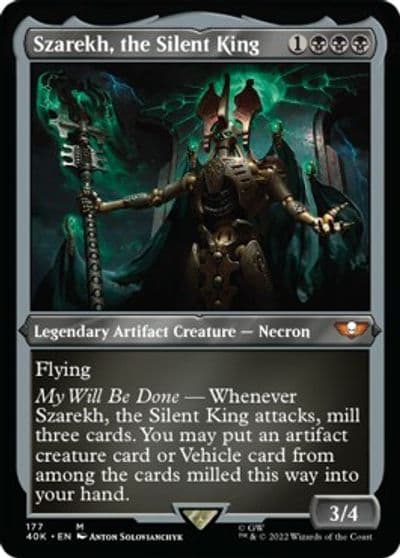 Szarekh the Silent King Display Commander Surge Foil Thick Stock Universes Beyond: Warhammer 40,000 Magic card