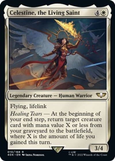 Celestine the Living Saint Surge Foil Universes Beyond: Warhammer 40,000 Magic card
