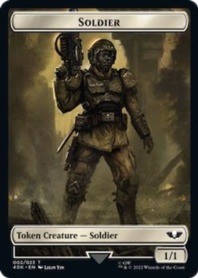 Soldier 002 Zephyrim Double Sided Token Universes Beyond: Warhammer 40,000 Magic card