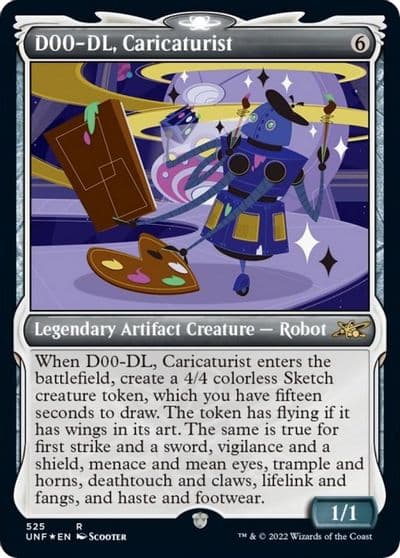 D00 DL Caricaturist Showcase Unfinity Magic card