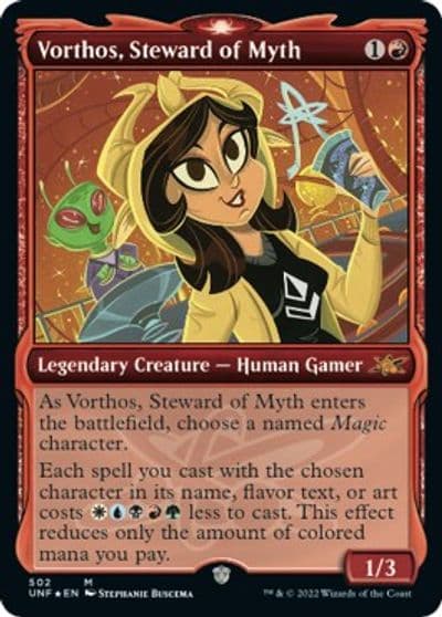 Vorthos Steward of Myth Showcase Galaxy Foil Unfinity Magic card