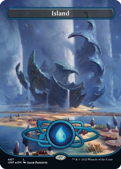 Island 487 Borderless Galaxy Foil Unfinity Magic card