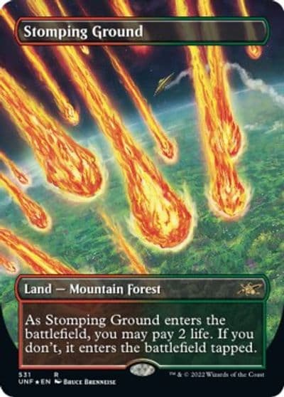 Stomping Ground Borderless Galaxy Foil Unfinity Magic card