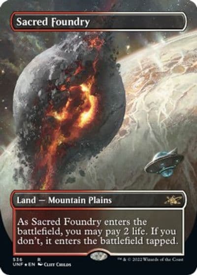 Sacred Foundry Borderless Galaxy Foil Unfinity Magic card