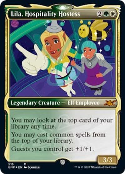 Lila Hospitality Hostess Showcase Galaxy Foil Unfinity Magic card