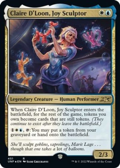 Claire DLoon Joy Sculptor Galaxy Foil Unfinity Magic card