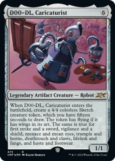 D00 DL Caricaturist Galaxy Foil Unfinity Magic card